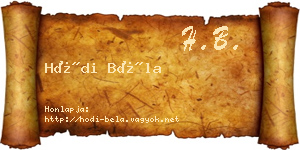 Hódi Béla névjegykártya